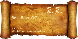 Rex Rezső névjegykártya